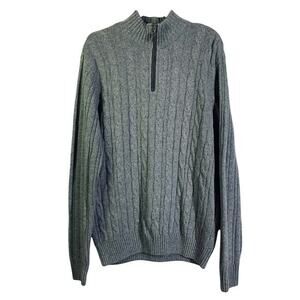 DANIELE BLASI NWT Sweater XL Italian Wool Cable Knit Quarter Zip‎ Mock Neck